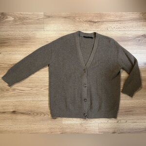 JENNI KAYNE Cashmere Cocoon Cardigan in Dark Taupe size XXS Used